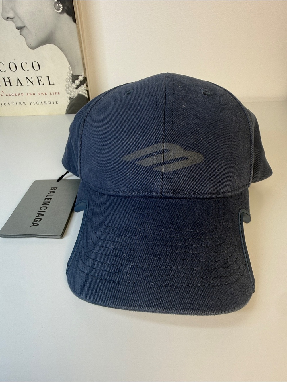 Balenciaga 3B Stencil Cap in 'Washed Blue' - Brand New - AUTHENTIC